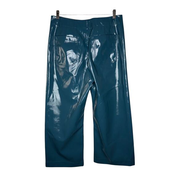 NWOT Maeve Anthropologie The Colette Blue Faux Leather Pants Size 32 Boho Rare - Picture 9 of 12